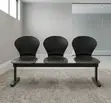 3-Seater Black Plastic Office Waiting Bench - 4