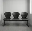 3-Seater Black Plastic Office Waiting Bench - 5