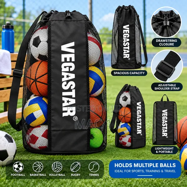 Large Mesh Sports Ball Storage Bag - 1