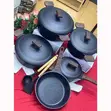 Seti ya Vyombo vya Kupikia vya Enamel Vipande 15 na Casseroles 4, Pan 1 - 1
