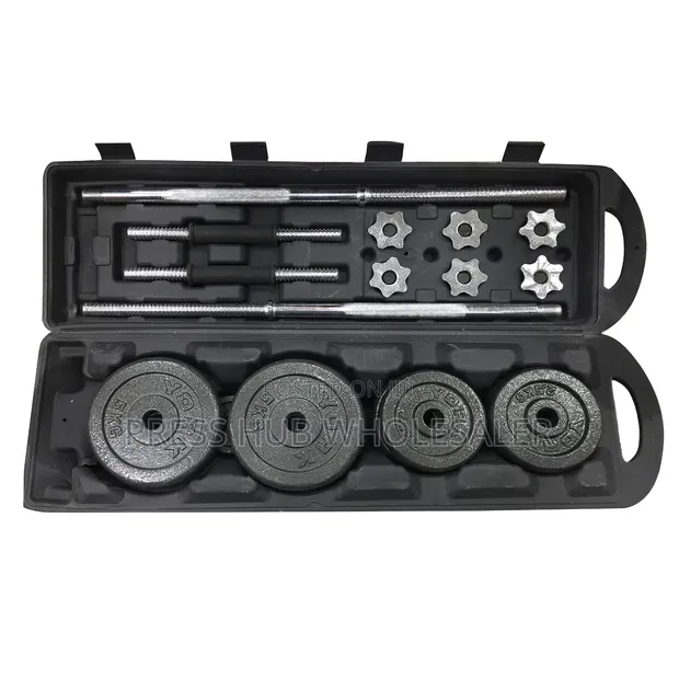 York 50kg Dumbbell & Barbell Set - 1
