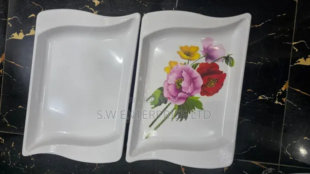 6 Pcs Melamine Plate Wavy Rectangular - 1