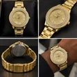 Luxury Gold PAID Men's Watch - Crystal Bezel, Stainless Steel - 1