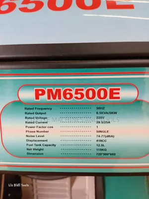 Jenereta ya Premier 6.6kVA Diesel Awamu Moja