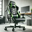 Kiti cha Michezo cha Ngozi chenye Ergonomic - Kijani - 1
