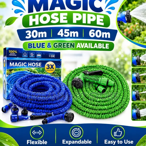 60m Flexible Hose ya Maji na Nozzle ya Kunyunyuzia - 1