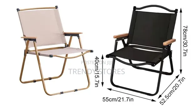 Foldable Outdoor Chair with Wood Armrest - 1
