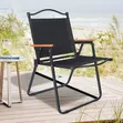 Foldable Outdoor Chair with Wood Armrest - 2