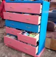 Kabati la Vyombo vya Kuhifadhia la Mbao lenye Droo 6 za Rangi (Pinki Bluu) - 2