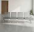 4-Seater Link Steel Bench - White - 3