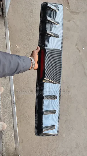 Universal Carbon Fiber Rear Diffuser with LED Brake Light