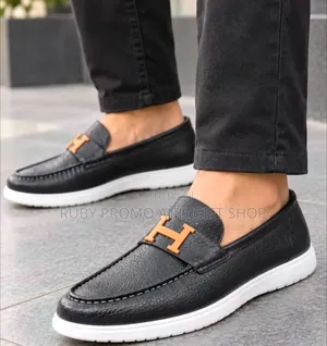 Viatu Vipya vya Hermes vya Wanaume vya Ngozi vya Kawaida