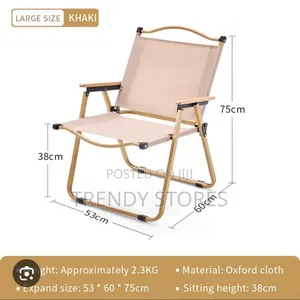 Foldable Camping Chair with Wood Armrest