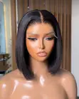 14" 11A Human Hair Glueless Bob Wig - 1