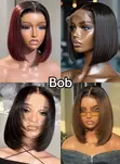 14" 11A Human Hair Glueless Bob Wig - 2
