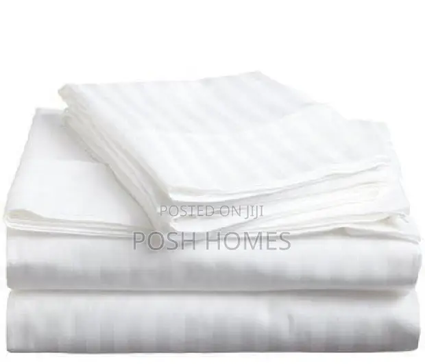 White Cotton Bedsheet Set - 1