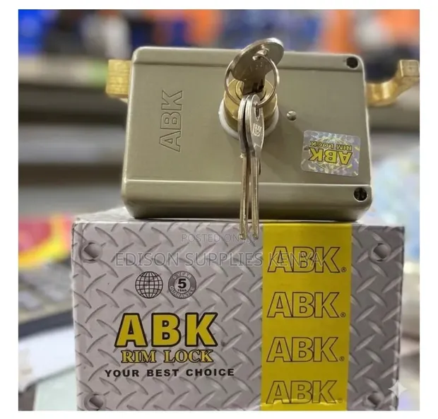 ABK Steel Rim Lock Gate Lock Deadbolt Night Latch Keyed - 1