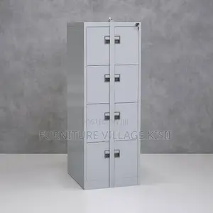 Kabati la Faili la Chuma la Droo 4 na Baa ya Kufunga - Nyeupe