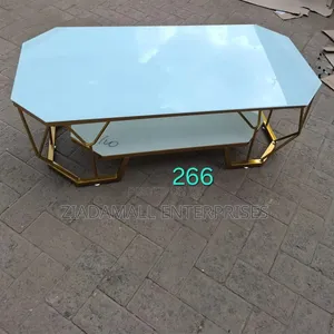 Meza za Kahawa za Kioo Nyeupe za Kisasa