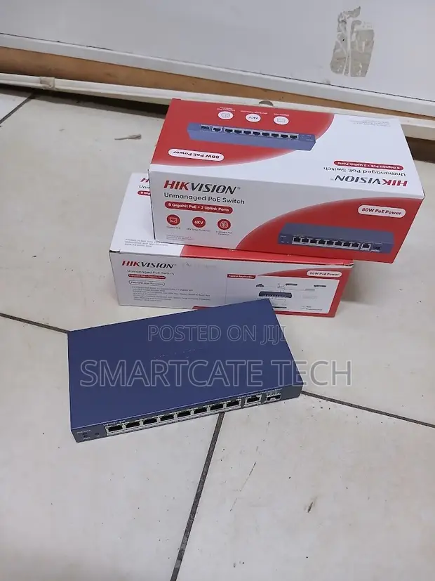Hikvision DS-3E0510P-E/M 8 Port PoE Gigabit Switch - 1