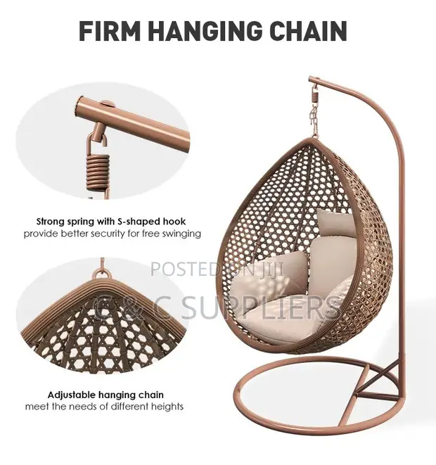Leisure Swing Chair - Brown Stainless Steel - 1