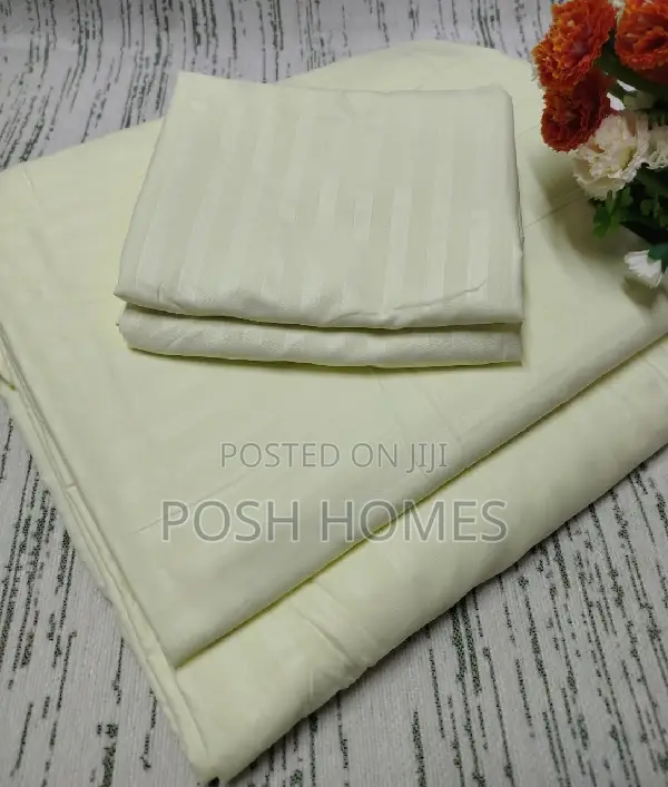 Striped Cotton Bedsheet Set - 6x7ft - 1