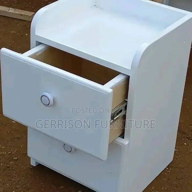 2-Drawer White Bedside Locker - 1