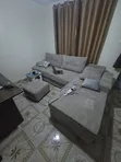Grey Fabric L-Sofa Set - 2