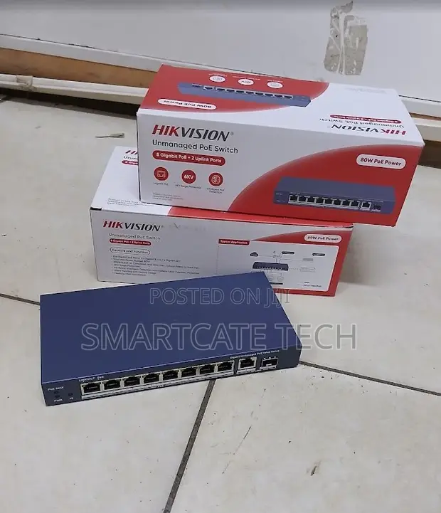 Hikvision 8-Port Gigabit PoE Switch for CCTV - 1