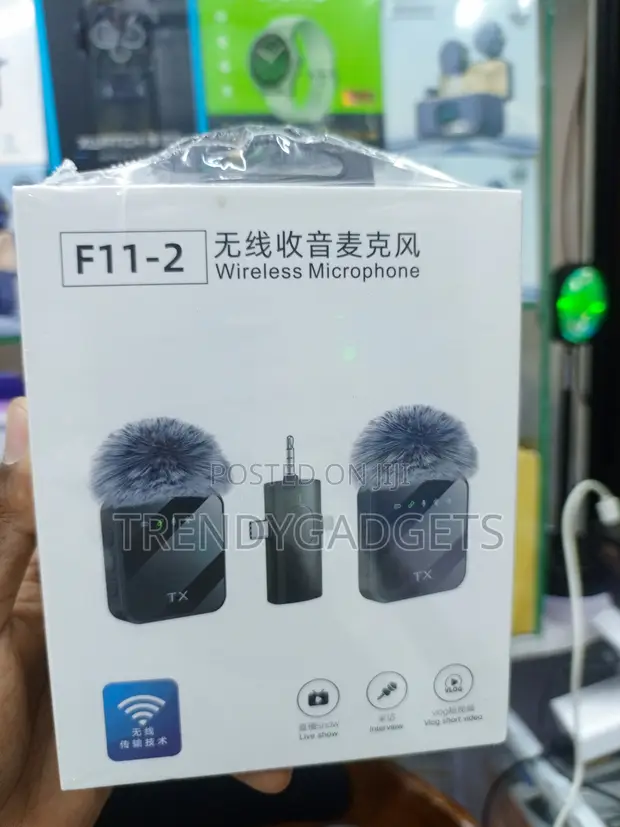 F11-2 Dual Wireless Lavalier Microphone 3-in-1 - 1