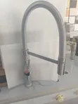 Modern Textured Chrome Single Level Pull Down Kitchen Faucet - 1