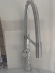 Modern Textured Chrome Single Level Pull Down Kitchen Faucet - 2