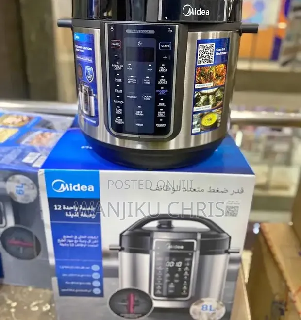 Midea 8L Pressure Cooker ya Stainless Steel - 1
