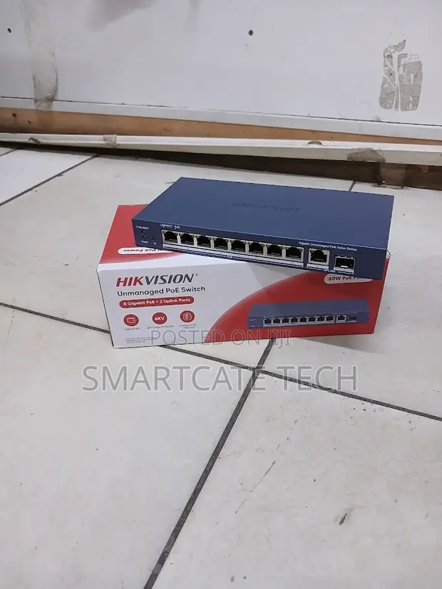 Hikvision 8-Port PoE Gigabit Switch kwa CCTV - 1
