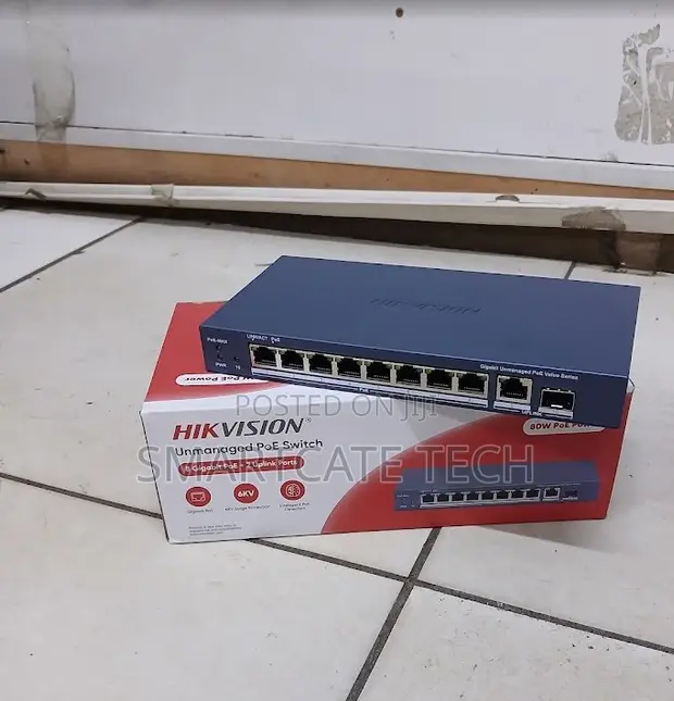 Hikvision DS-3E0510P-E/M 8-Port PoE Network Switch - 1