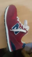 New Balance Shoes - White Leather, Maroon, Red - 1