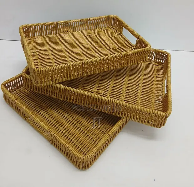 3-in-1 Handmade Rattan Trays - 1