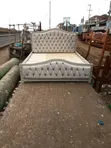 5x6 Grey Mocket Diamond-Tufted Bed - 1