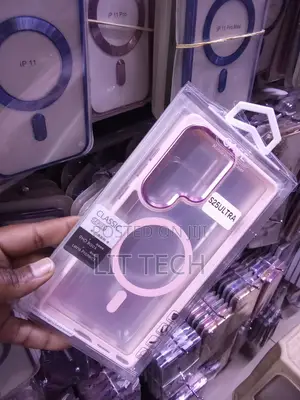 Kesi ya Samsung Galaxy S25 Ultra ya Sumaku, Uwazi yenye Rangi ya Pink