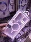 Magnetic Transparent Samsung Galaxy S25 Ultra Case with Pink Accents - 1