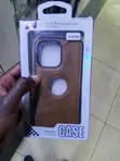 Kava ya Brown Faux-Leather kwa iPhone 13 Pro - 1
