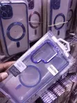 Magsafe Transparent Samsung Galaxy S25 Ultra Case with Blue Borders - 2