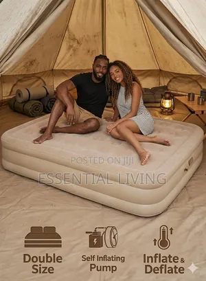 Heavy-Duty Double Inflatable Mattress 6x6 - Self-Inflating Bed