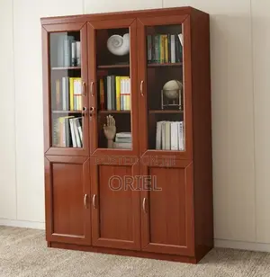 Kabati la Ofisi la Mahogany lenye Milango 3 la Kuhifadhia Faili