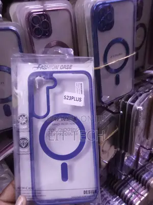 Kifaa cha Samsung Galaxy S23+ Magsafe - Transparent chenye Kingo za Bluu