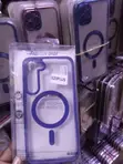 Kifaa cha Samsung Galaxy S23+ Magsafe - Transparent chenye Kingo za Bluu - 1