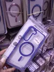 Kifaa cha Samsung Galaxy S23+ Magsafe - Transparent chenye Kingo za Bluu - 2