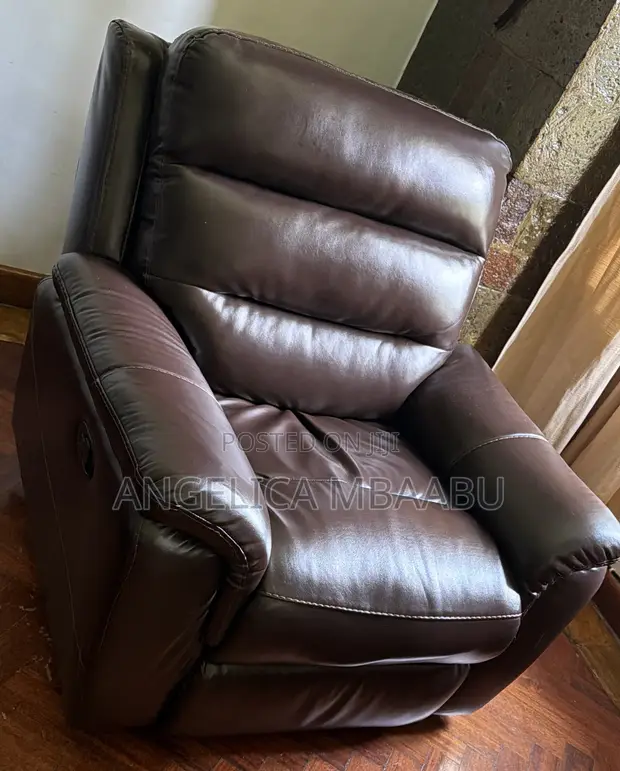 Sofa ya Recliner ya Sehemu 7 ya Ngozi - Kahawia - 1