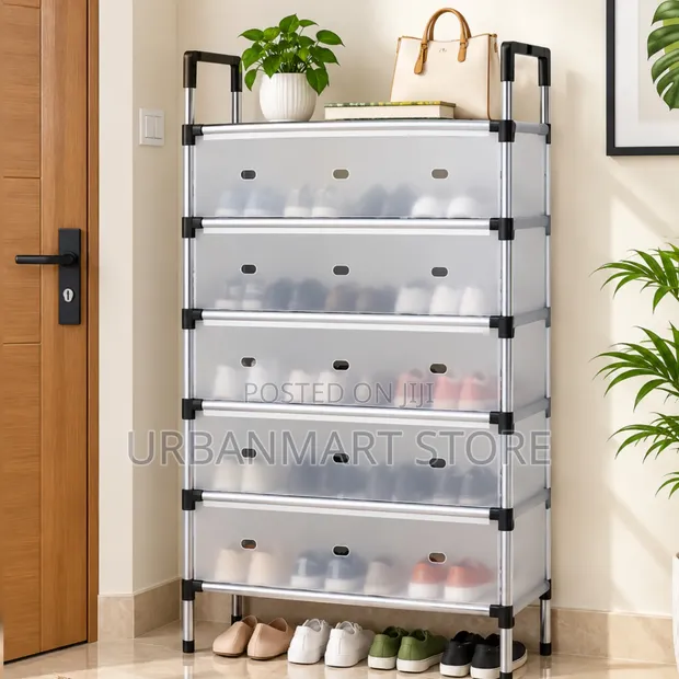 6 Tier Shoe Rack yenye Dust Cover - 1