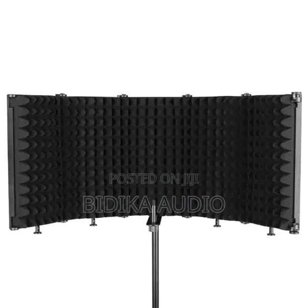 Large Studio Microphone Isolation Shield | Foldable Vocal Booth - 1